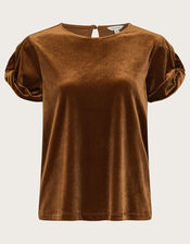 Viv Velvet T-Shirt , Bronze (BRONZE), large