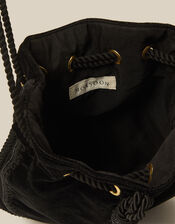 Hope Tassel Velvet Pouch Bag, , large