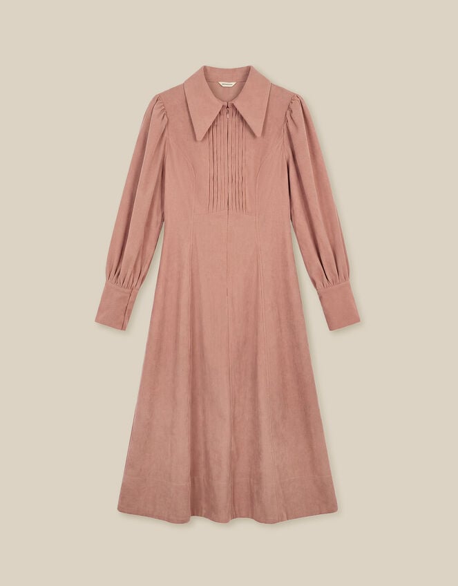 Skye Stretch Corduroy Midi Shirt Dress, Pink (PINK), large