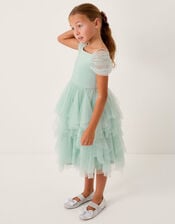 Scarlet Off-The-Shoulder Tulle Dress, Green (SAGE), large