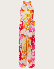 Elaxi Abstract Print Jumpsuit, Pink (PINK), large