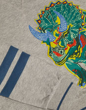 Triceratops Graphic Sweatshirt, Grey (GREY), large