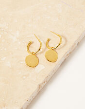 Gold-Plated Coin Hoops, , large