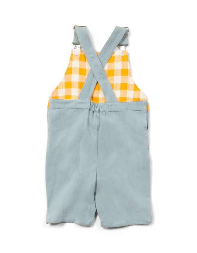 Little Green Radicals Soft Twill Short Dungarees, Blue (PALE BLUE), large