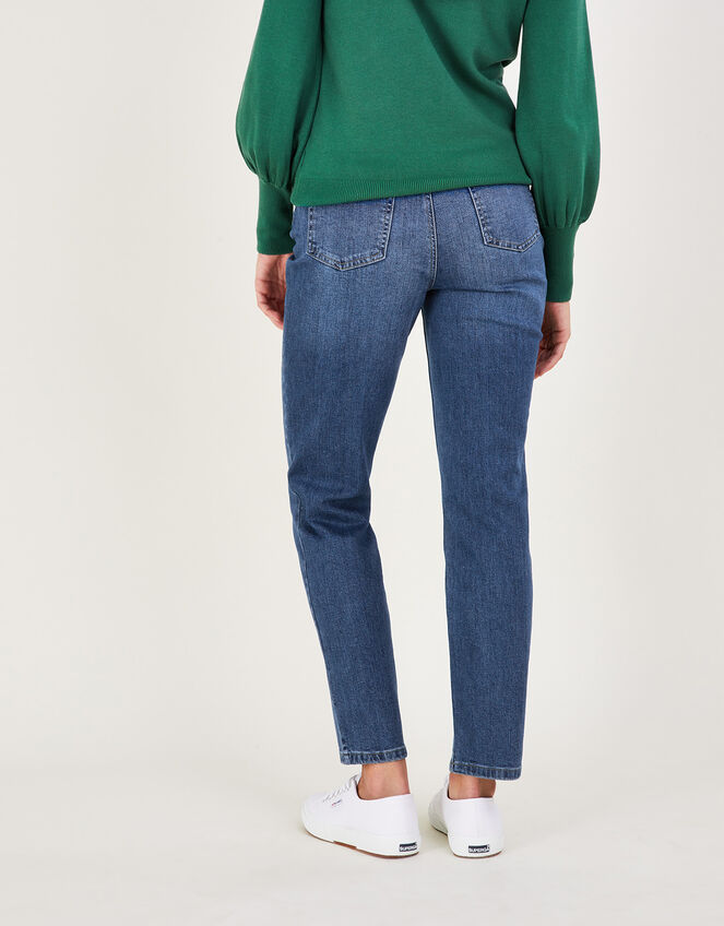 Boyfriend Straight Leg Denim Jeans, Blue (DENIM BLUE), large