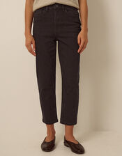 Julia Cropped Cigarette Jeans, Black (BLACK), large