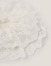 Broderie Frill Hair Scrunchie, , large