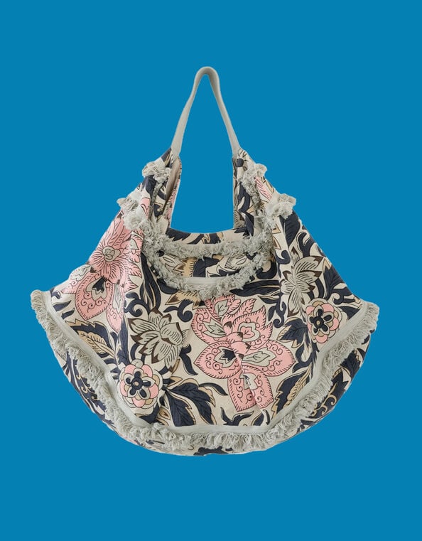 One Hundred Stars Block Floral Slouch Bag, , large