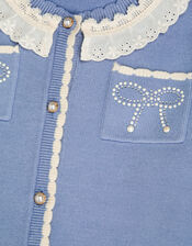Broderie Lace Cardigan, Blue (BLUE), large