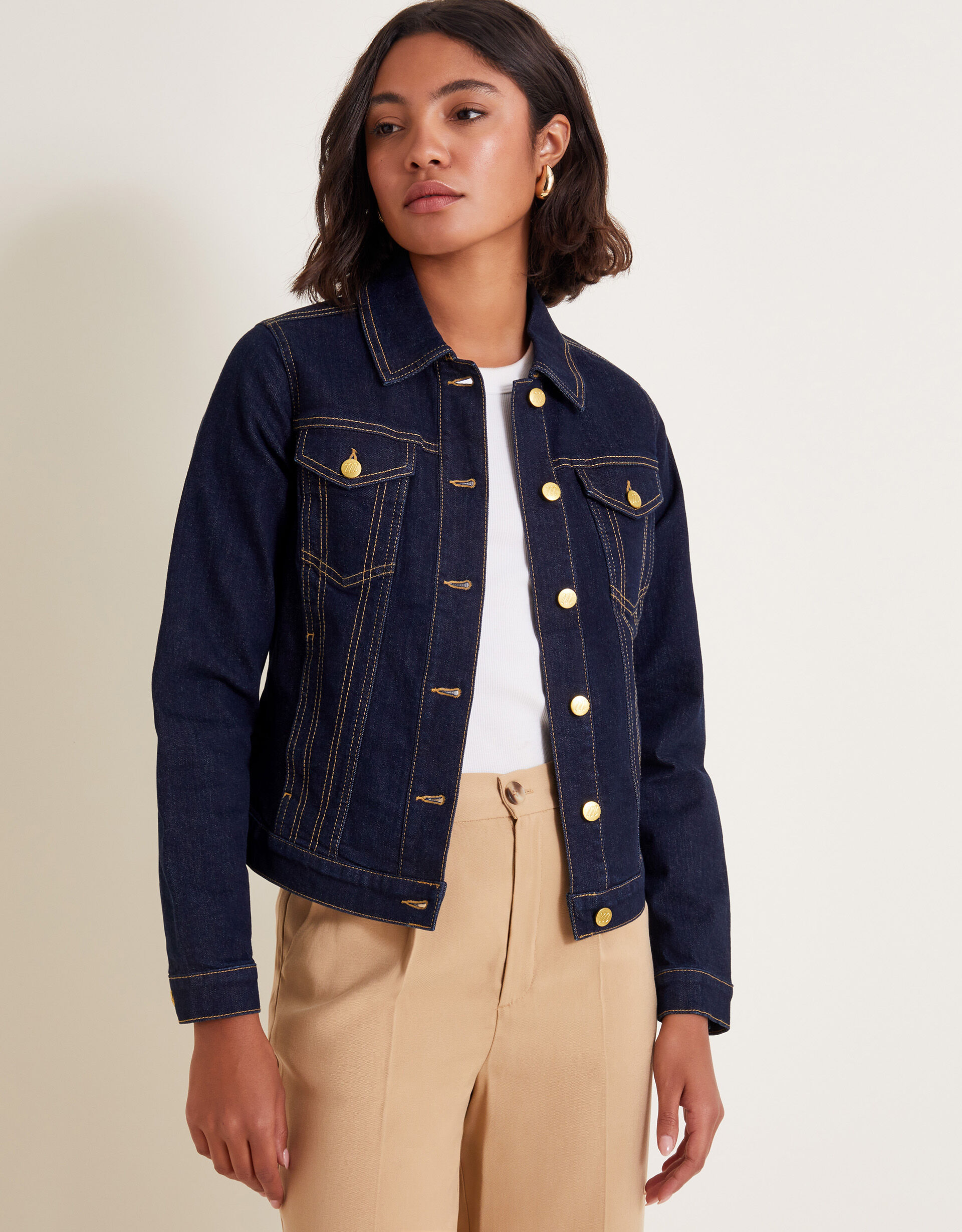 Monsoon red shop denim jacket
