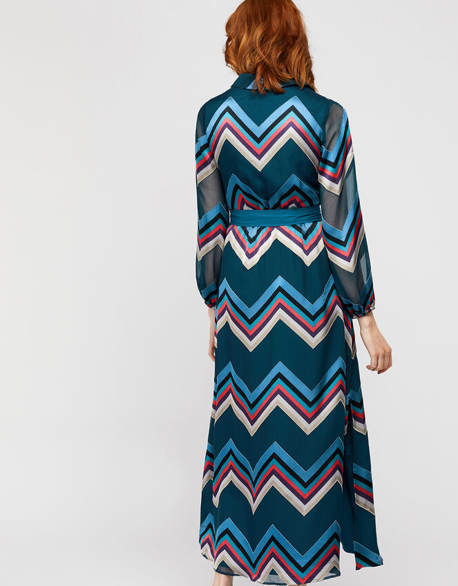 Fearne Chevron Burnout Maxi Dress, Teal (TEAL), large