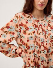 Olive Floral Print Blouse, Ivory (IVORY), large