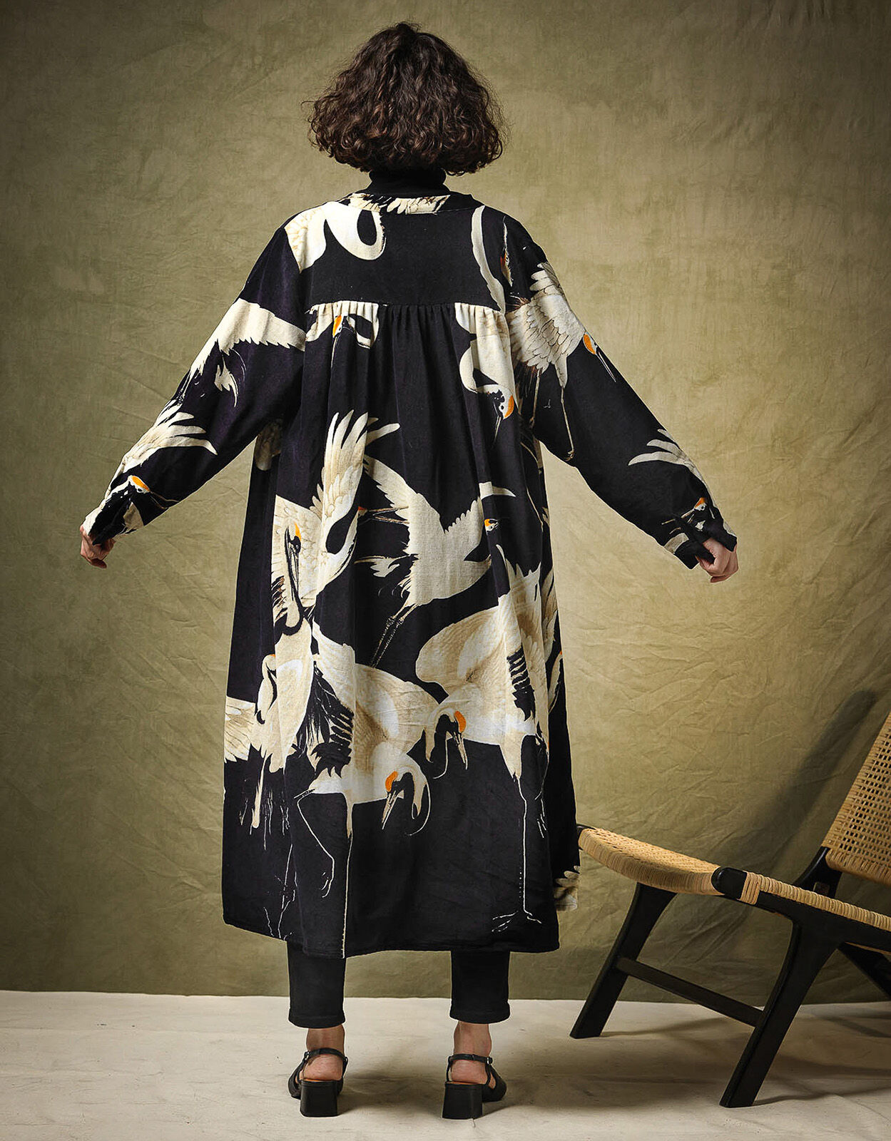 Printed hot sale duster coat