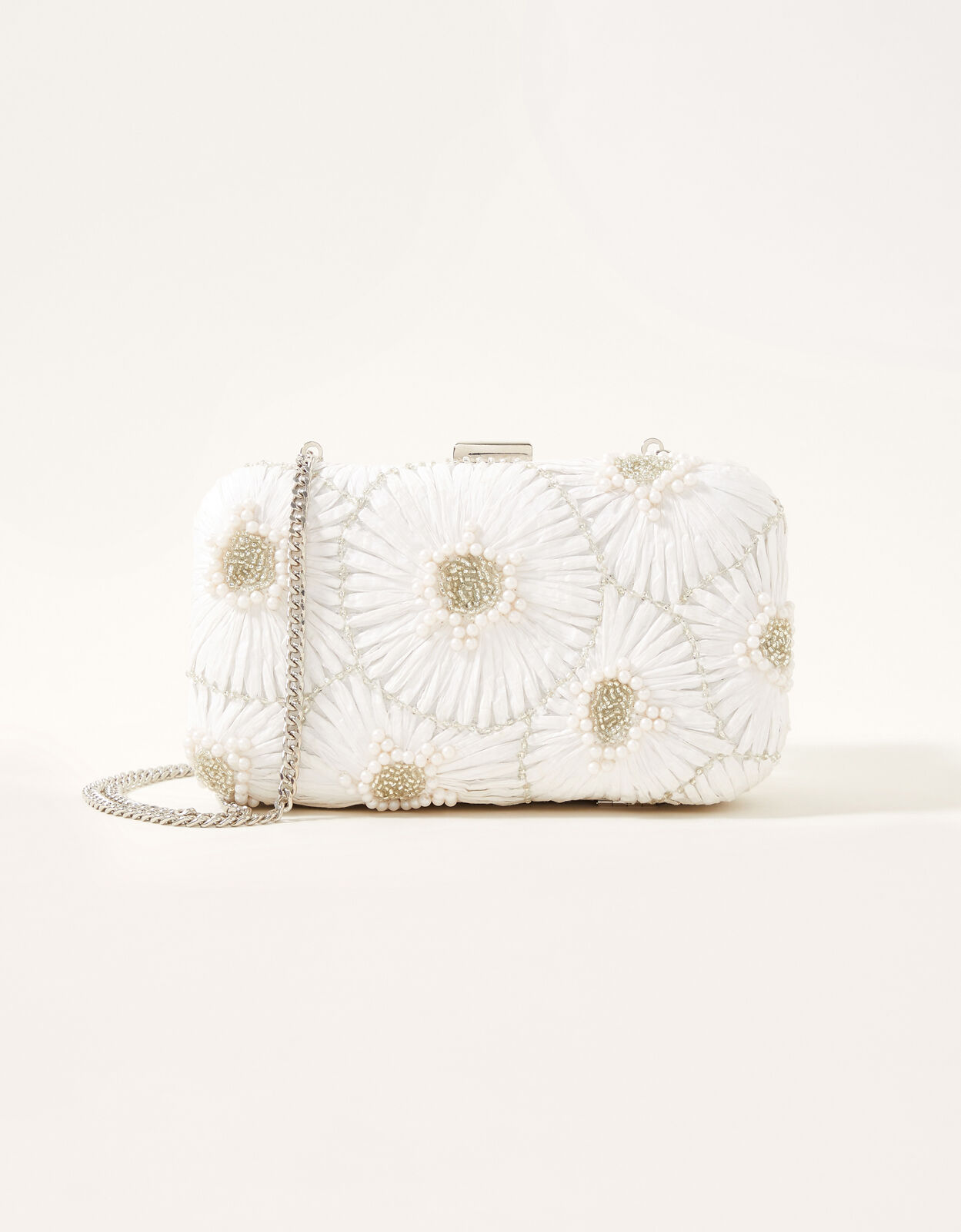 Raffia Embellished Bridal Clutch Bag