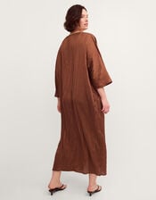 Callie Thorpe x Monsoon Twist Textured Kaftan Dress , Bronze (BRONZE), large
