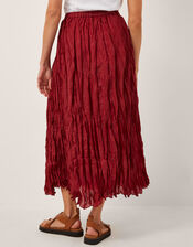 Odessa Crinkle Midi Skirt, Red (CHERRY), large