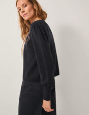 Hal Floral Hotfix Cardigan, Black (BLACK), large