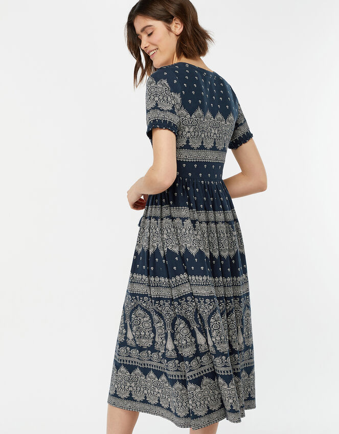 Hatty Heritage Print Dress, Blue (NAVY), large