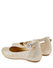 Ankle Strap Ballerina Flats , Gold (GOLD), large