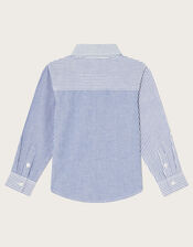 Contrast Stripe Shirt, Blue (BLUE), large
