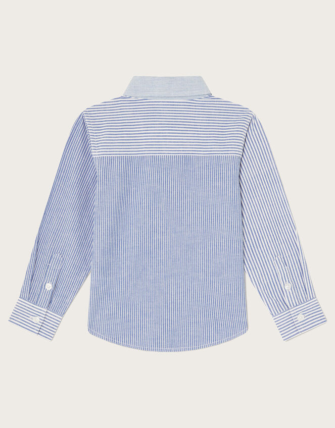 Contrast Stripe Shirt, Blue (BLUE), large