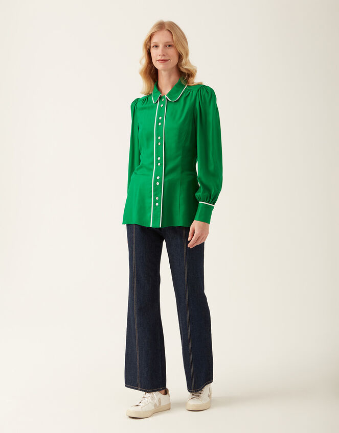 Mirla Beane Chloe Blouse, Green (GREEN), large