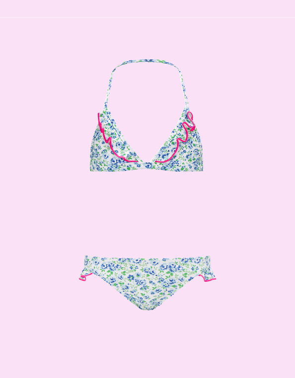 Sunuva Vintage Ditsy Floral Bikini Set, Blue (BLUE), large