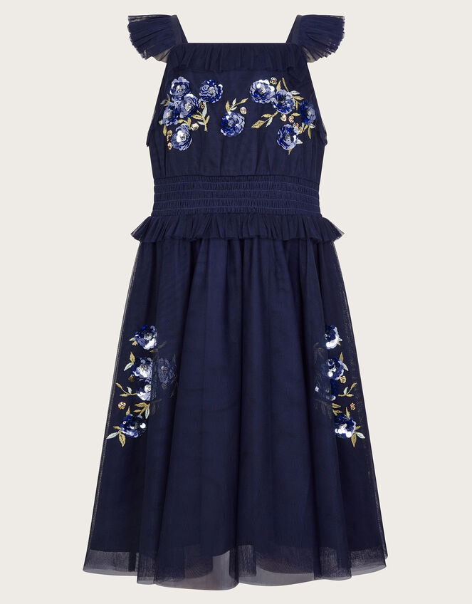 Ria Sequin Embellished Dress, Blue (NAVY), large