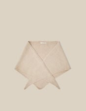 Fae Knitted Triangle Scarf, Natural (NATURAL), large
