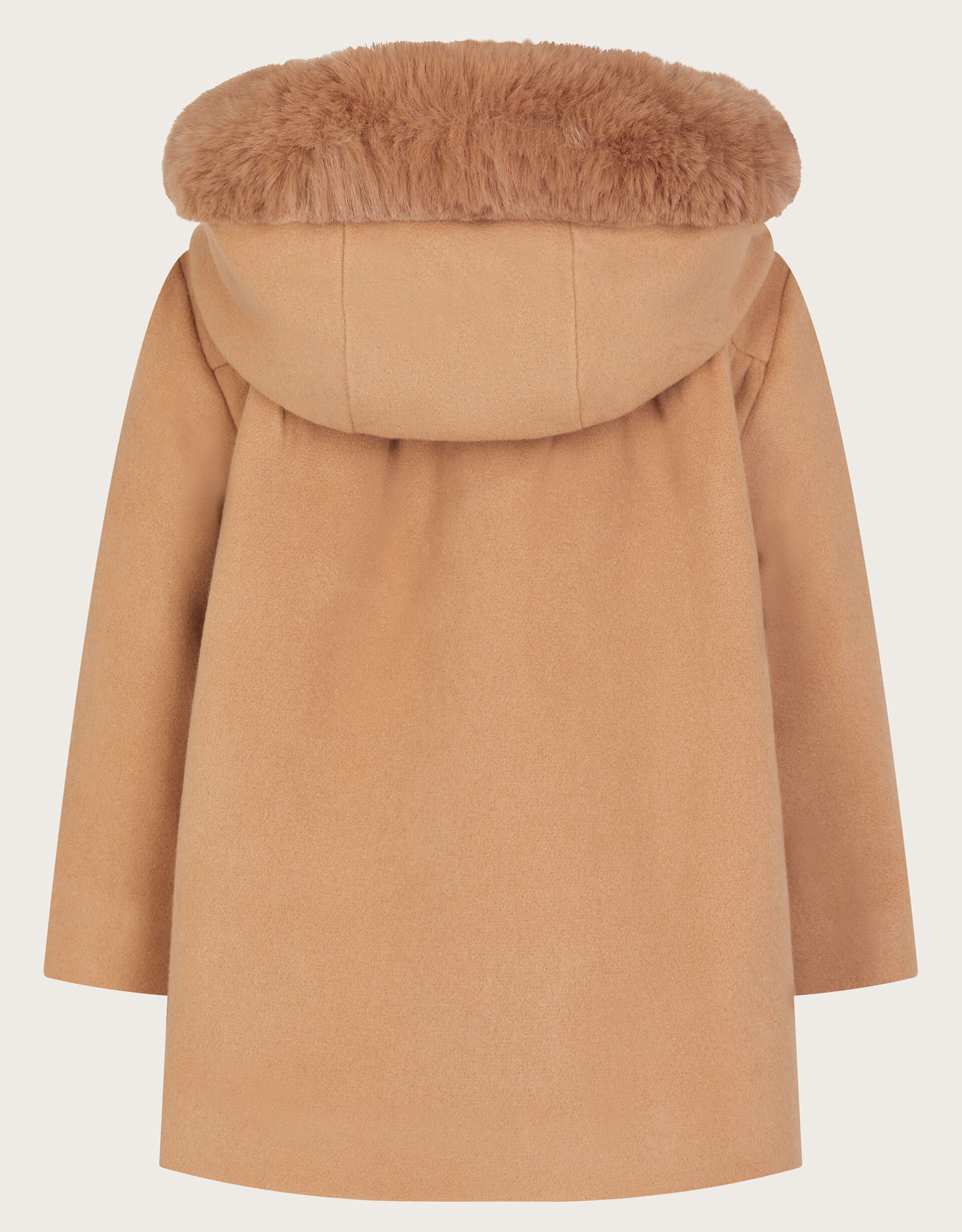 Baby Velvet Contrast Hooded Coat Camel Children s Outerwear Monsoon Global
