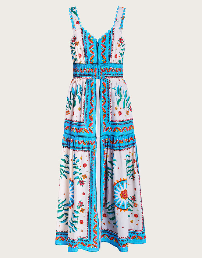 Anya Border Print Dress, Ivory (IVORY), large