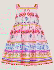 Baby Sequin Embellished Flamingo Dress, Ivory (IVORY), large