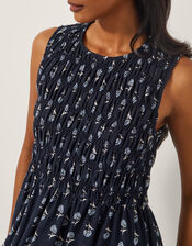 Deniz Sleeveless Floral Midi Dress, Blue (NAVY), large
