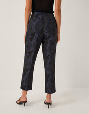 Jayda Floral Jacquard Suit Trousers, Blue (NAVY), large