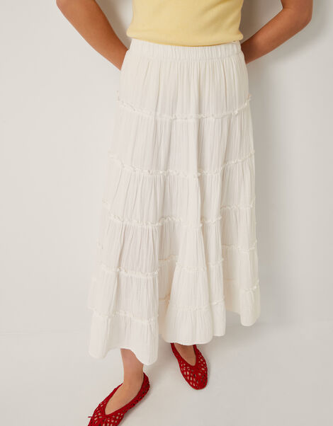 Ginny Tiered Maxi Skirt, Ivory (IVORY), large
