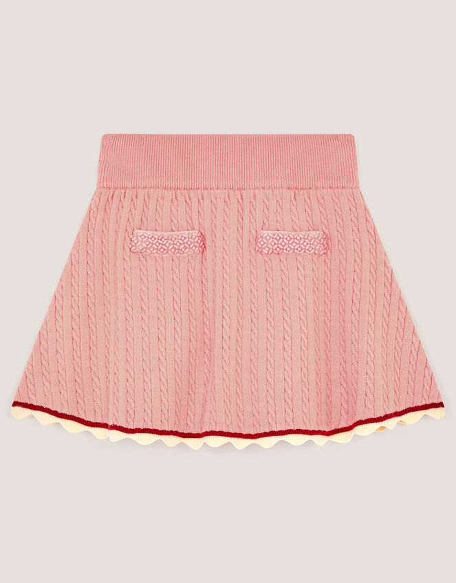 Embellished Cable Knit Skirt, Pink (PINK), large