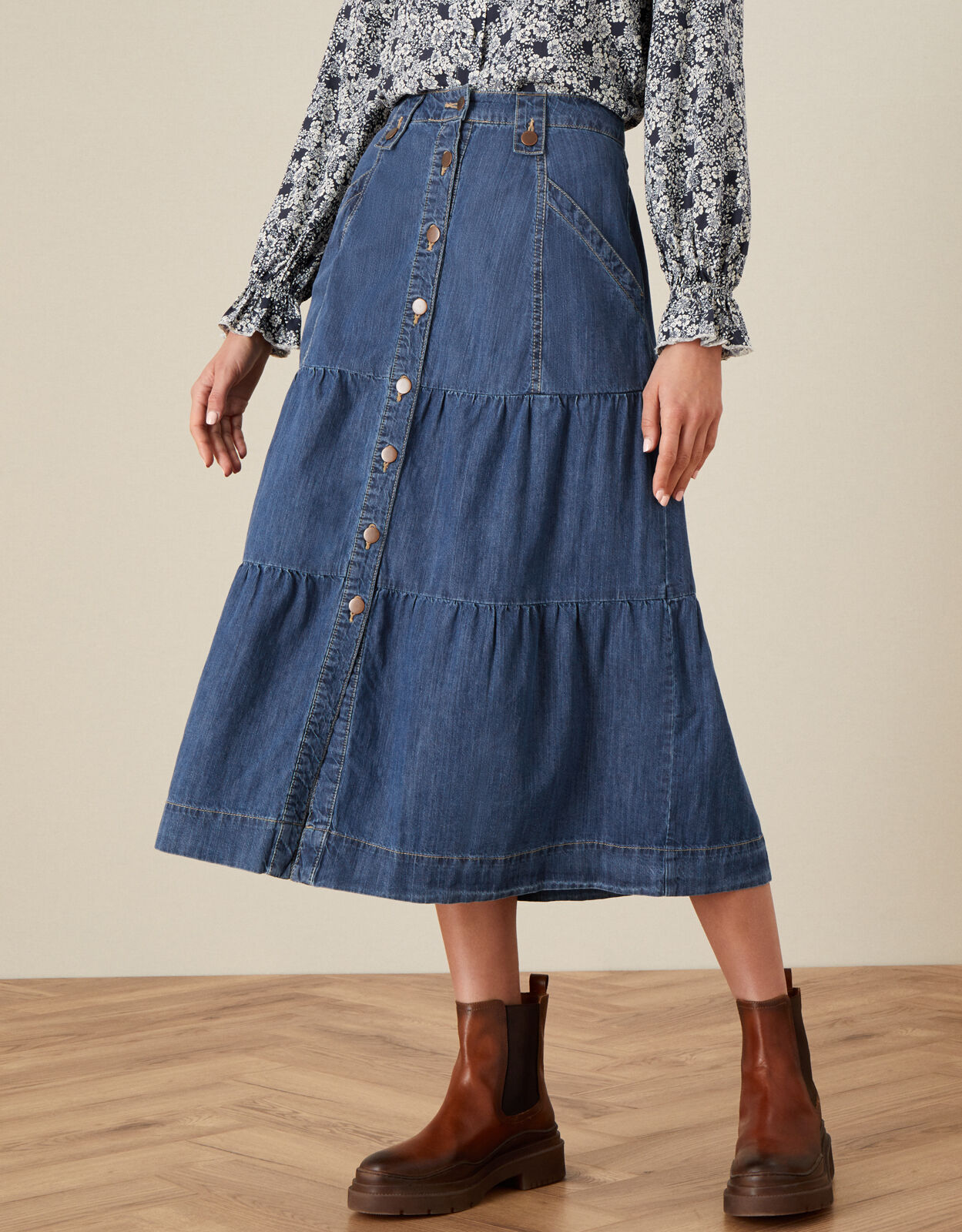 Monsoon denim skirt 2025