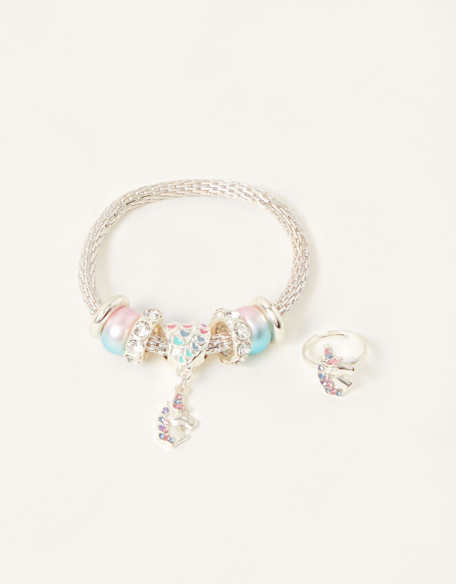 Unicorn Charm Bracelet and Ring Set, , large