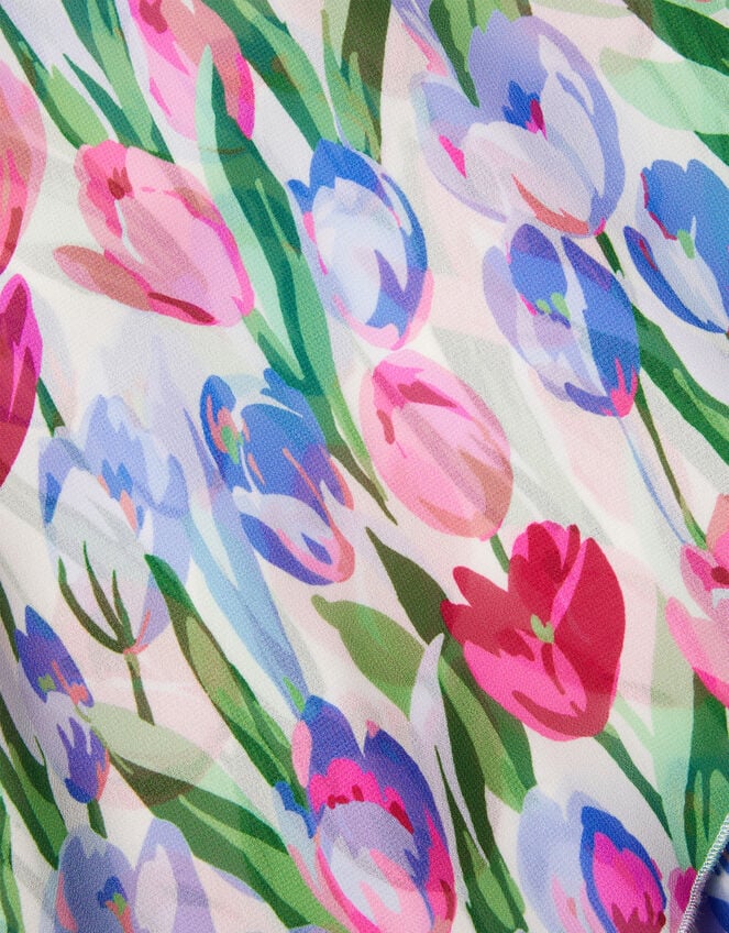 Tulip Wrap Chiffon Dress, Multi (MULTI), large