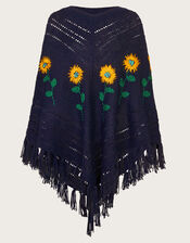 Pia Upcycled Embroidered Poncho, , large