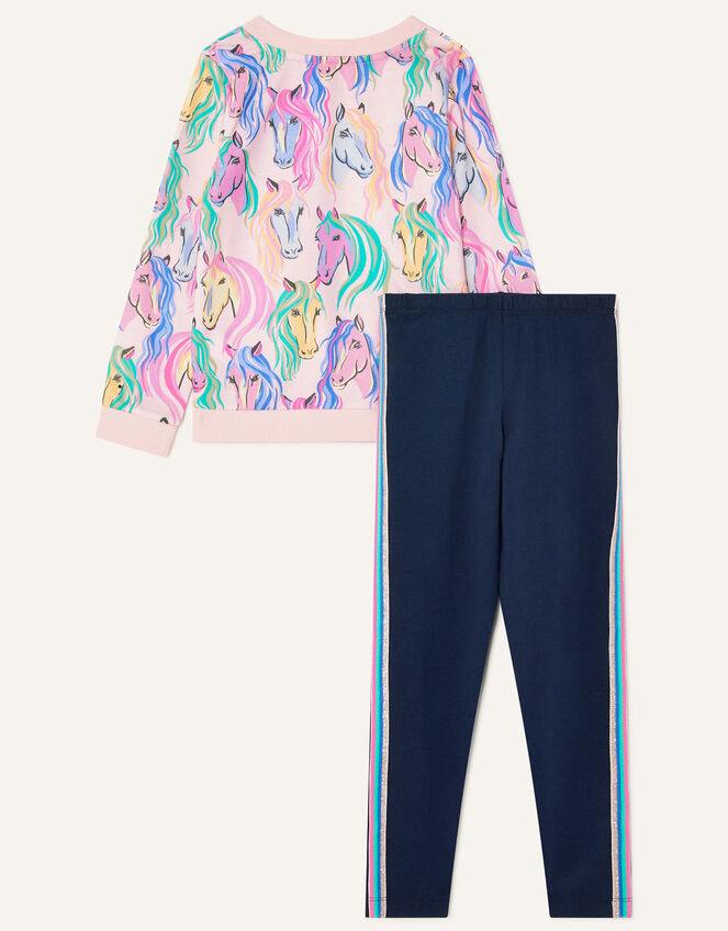 Unicorn Heads Sweatshirt Legging Set , Ivory (IVORY), large