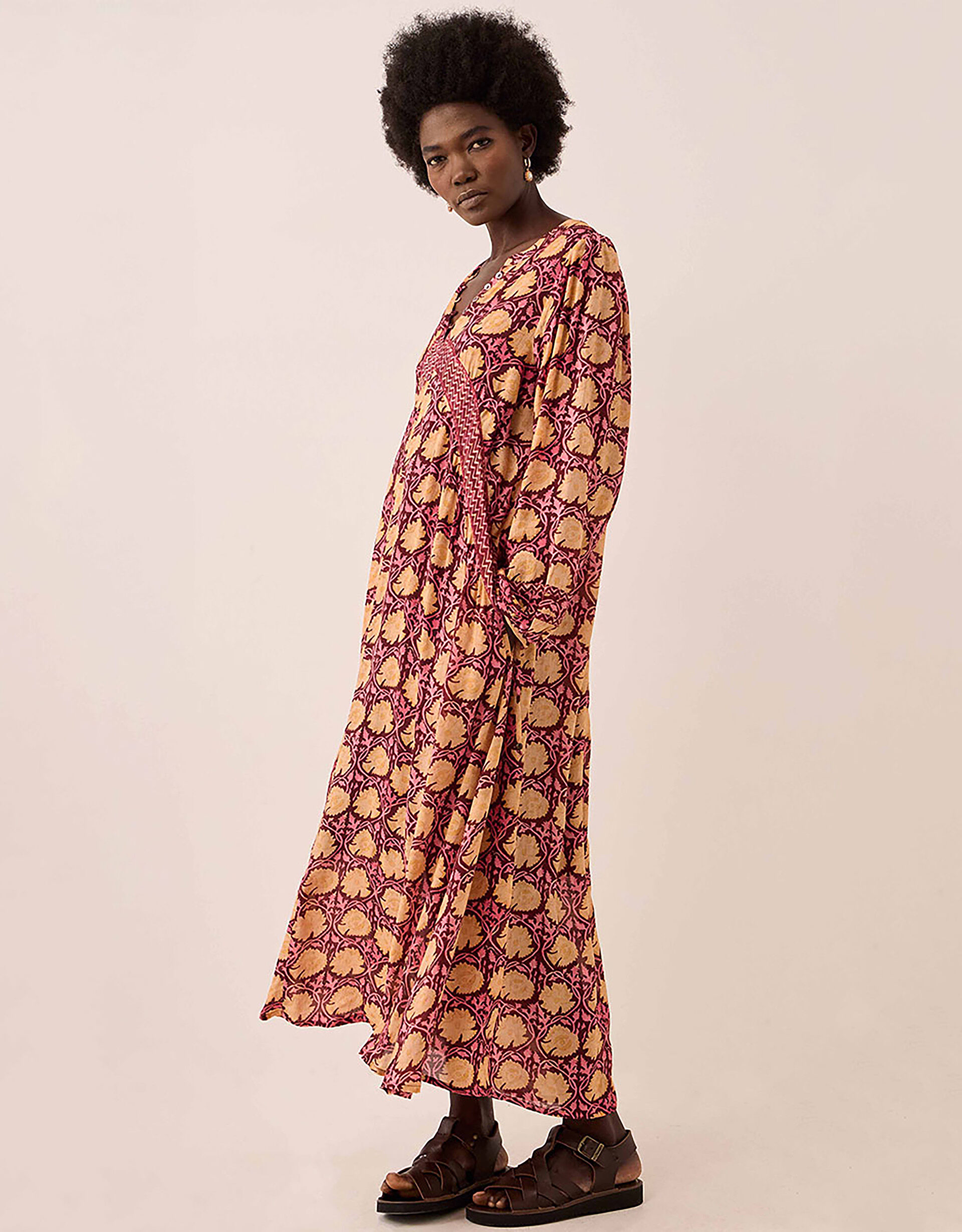East Zinnia Floral Print Lightweight Dress Red