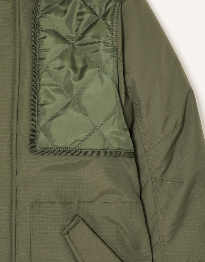 Hooded Parka Coat, Green (KHAKI), large