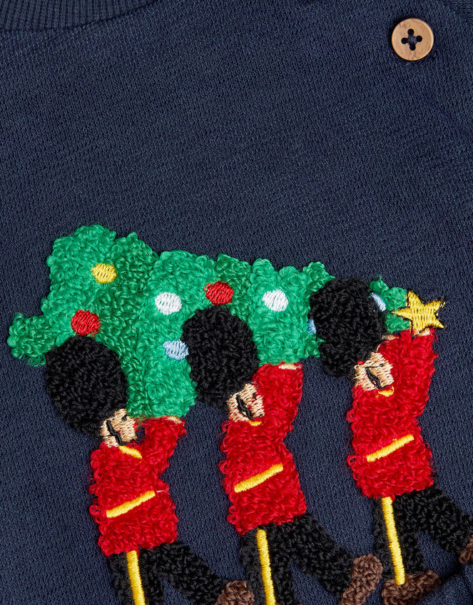 Newborn Christmas London Guards Sweatshirt & Joggers Set, Blue (NAVY), large