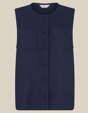 Bridget Button Tank Top, Blue (NAVY), large