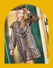Crās Salvie Leopard Print Mini Dress, Leopard (LEOPARD), large