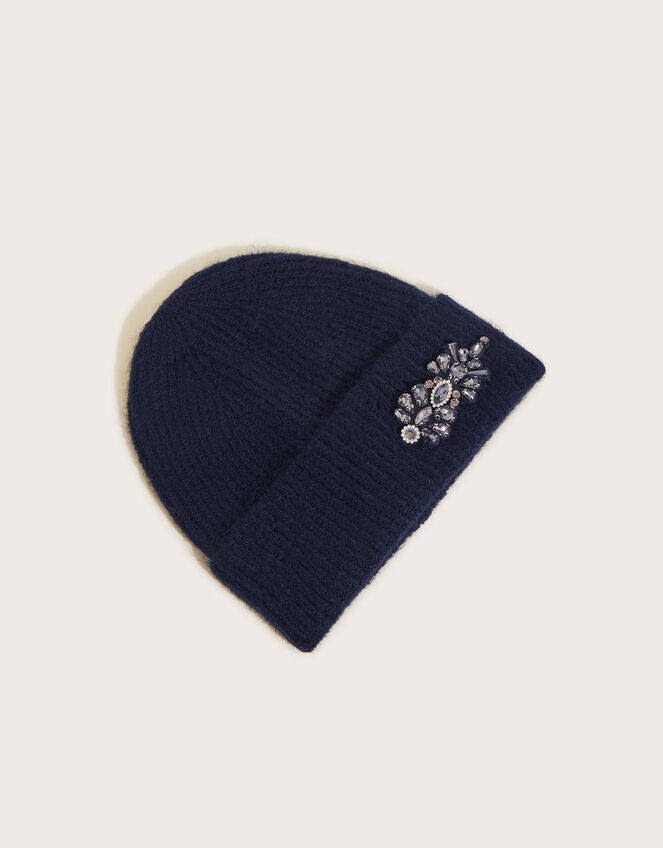 Embellished Beanie Hat, , large