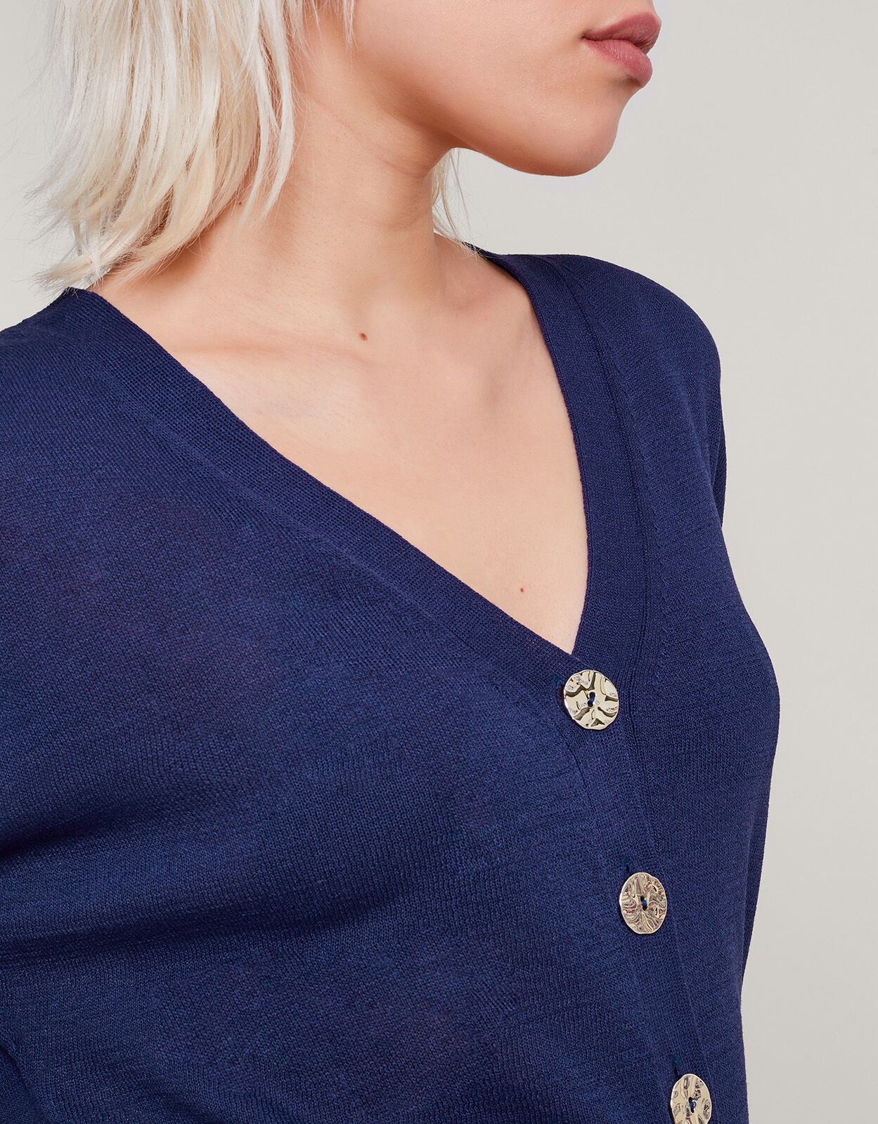 Bea Short Sleeve Cardigan Blue Cardigans Monsoon Global