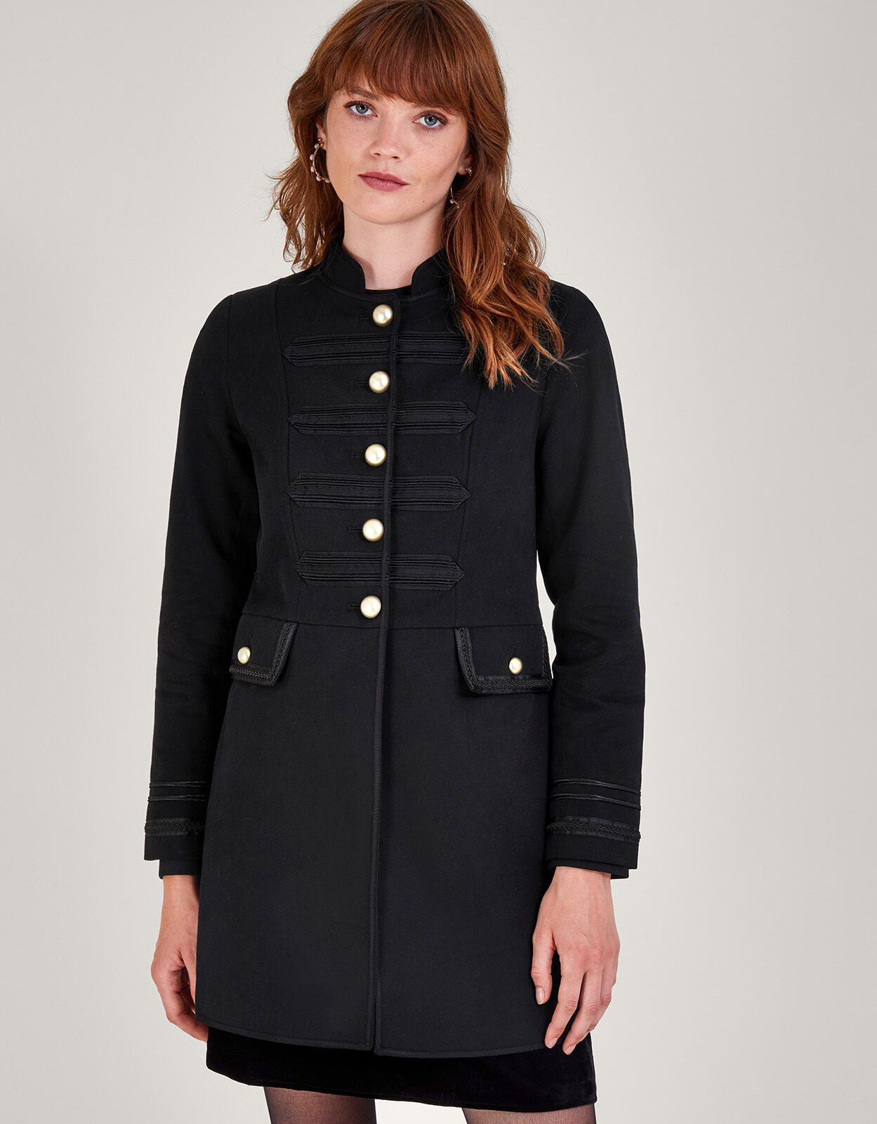 Monsoon black coat shop
