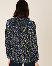 Ditsy Floral Top in LENZING™ ECOVERO™, Blue (NAVY), large